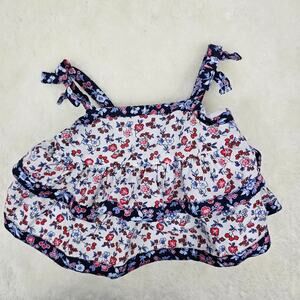 Janie and Jack Floral Sleeveless Tiered Top Infant 3-6 months